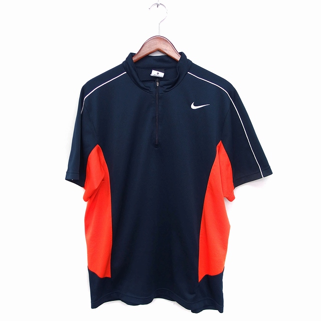 ナイキ Nike 国内正規品 ハーフジップ プルオーバー シャツ ロゴ ハイネック 半袖 配色 Xl ネイビー 紺 オレンジ Ft9 メンズ 172 ベクトルパーク ナイキ Nike 国内正規品 ハーフジップ プルオーバー シャツ ロゴ ハイネック 半袖 配色 Xl ネイビー 紺 オレンジ Ft9 メンズ 172 ベクトルパーク