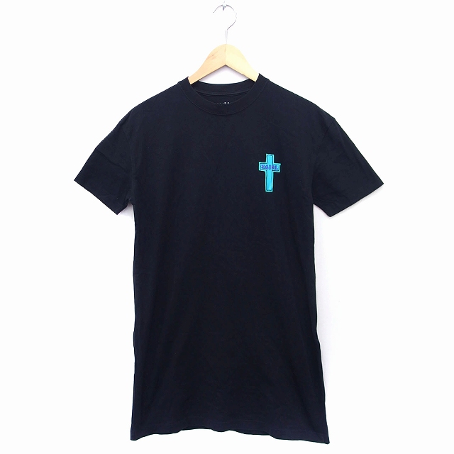 エックスガール X Girl ロゴ プリント Tシャツ ワンピース チュニック 丸首 半袖 ひざ丈 コットン 綿 1 ブラック 黒 Ft26 レディース 172 ベクトルパーク