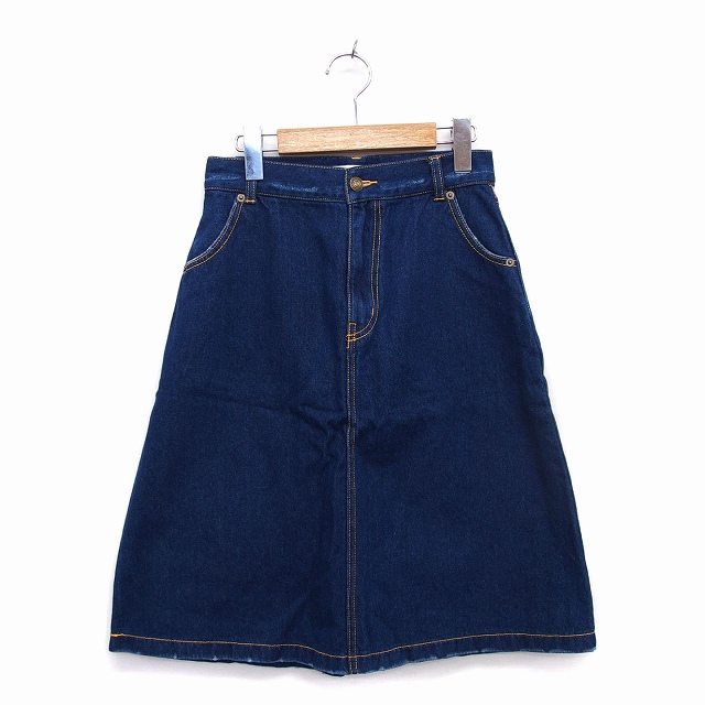 ダズリン Dazzlin スカート 台形 膝下 ロング コットン 綿 デニム ダメージ加工 M ブルー 青 Ht24 レディース 172 ベクトルパーク
