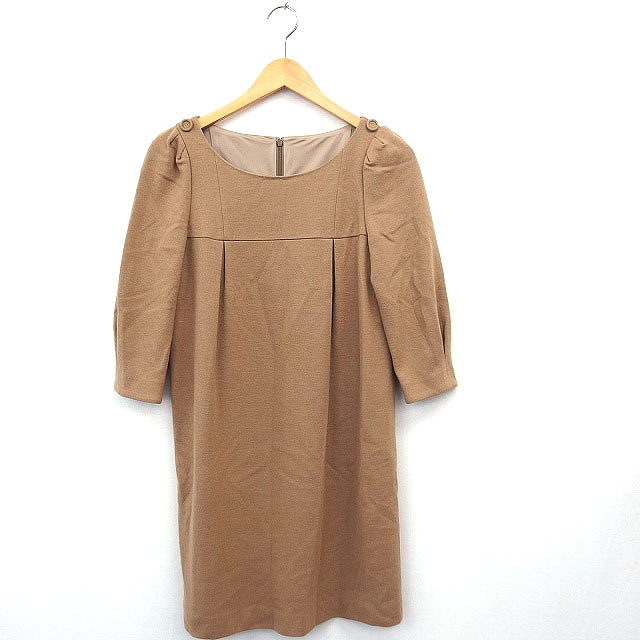 ESTNATION ベージュ 七分袖 ひざ丈ワンピース ワンピース 「ESTNATION