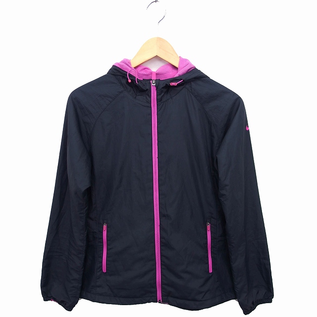 ナイキ Nike 国内正規品 スポーツウエア ナイロンパーカー ジップアップ ロゴ ジャケット M ブラック 黒 Ft1 レディース 172 ベクトルパーク