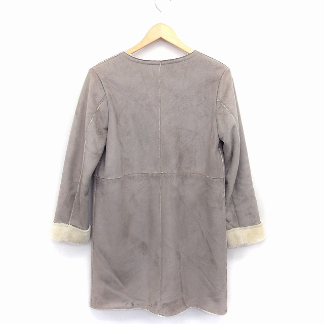 極美品 beams boy 羊毛 ムートンコート 定価7万円 黒 F 本革