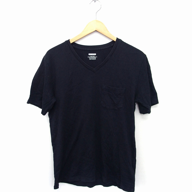 ナノユニバース Nano Universe 汗染み防止 Tシャツ カットソー Vネック 半袖 無地綿混 L ブラック 黒 Ft41 メンズ 172 ベクトルパーク
