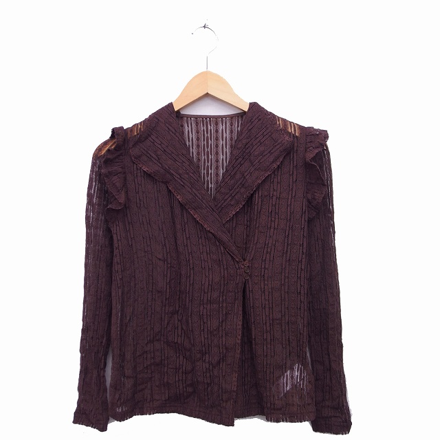 新品コンテ　conte ブラウン　Vネック ニットカーディガン 長袖 新品コンテ conte ブラウン Vネック ニットカーディガン 長袖