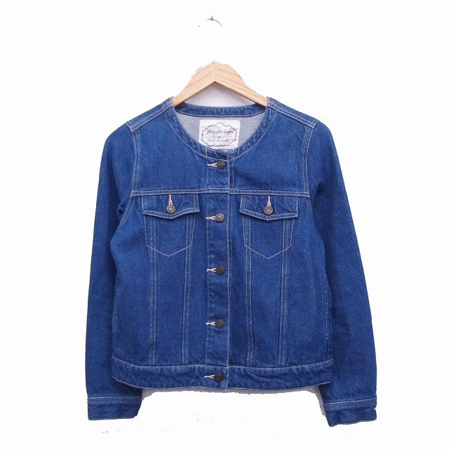 マジェスティックレゴン Majestic Legon ジャンパー ブルゾン Gジャン ノーカラー デニム M ブルー 青 Kt38 レディース 172 ベクトルパーク