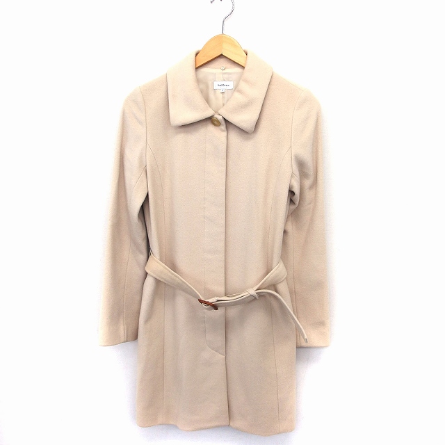 美品】BURBERRY カシミア混ラビットファーコートグレー☆レディース 細 ML