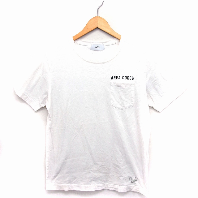 アズールバイマウジー Azul By Moussy プリント Tシャツ カットソー 丸首 半袖 コットン 綿 M ホワイト 白 Ft2 メンズ 172 ベクトルパーク