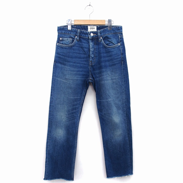 ザラ Zara ジーンズ デニム テーパード パンツ コットン 綿 切りっぱなし 36 ブルー 青 Ht メンズ 172 ベクトルパーク