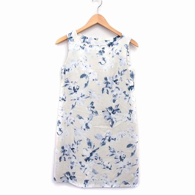 マーキュリーデュオ Mercuryduo ワンピース Aライン ミニ 丸首 ノースリーブ 花 柄 F クリーム Ht1 レディース 172 ベクトルパーク