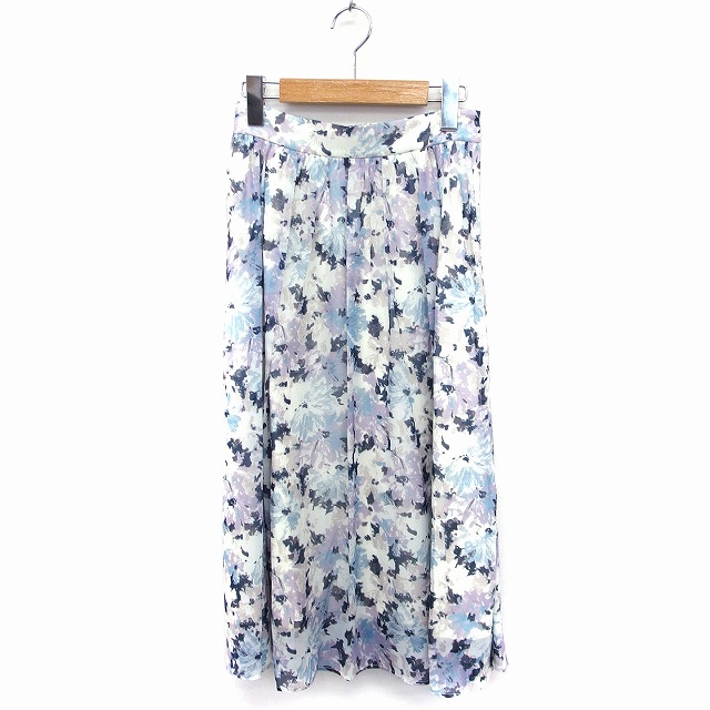 未使用品 ファビュラス アンジェラ Fabulous Angela タグ付き 花柄 ギャザー スカート ロング マキシ丈 F ラベンダー Ft30 レディース 172 ベクトルパーク