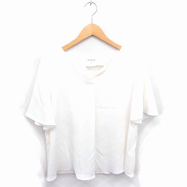 ナチュラルビューティーベーシック Natural Beauty Basic カットソー Tシャツ キーネック 無地 シンプル 半袖 L アイボリー Tt4 レディース 172 ベクトルパーク