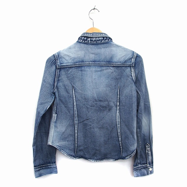 ココディール Coco Deal デニム シャツ ブラウス 長袖 ロングテール コットン 綿 ウォッシュ加工 2 インディゴブルー 青 Ht16 レディース 172 ベクトルパーク