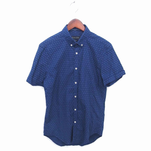 ザラマン ZARA MAN ボタンダウン シャツ ドット 綿 コットン