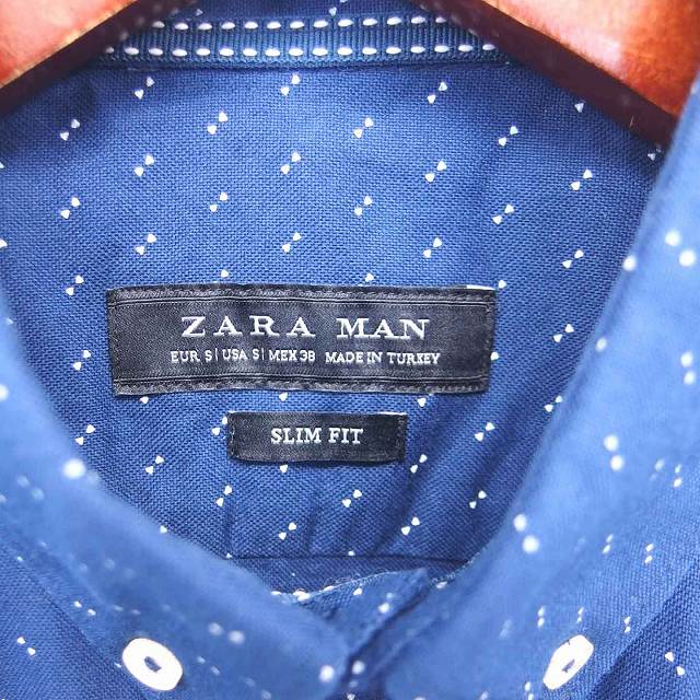 ザラマン ZARA MAN ボタンダウン シャツ ドット 綿 コットン