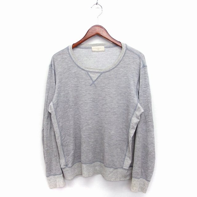 レア　タグ付き　カルチャーサプライ　ビョークプリントスウェット　グレー　男女兼用 COTTON FLEECE MIXED CREW NECK SWEATSHIRT [DRIZZLE GREY