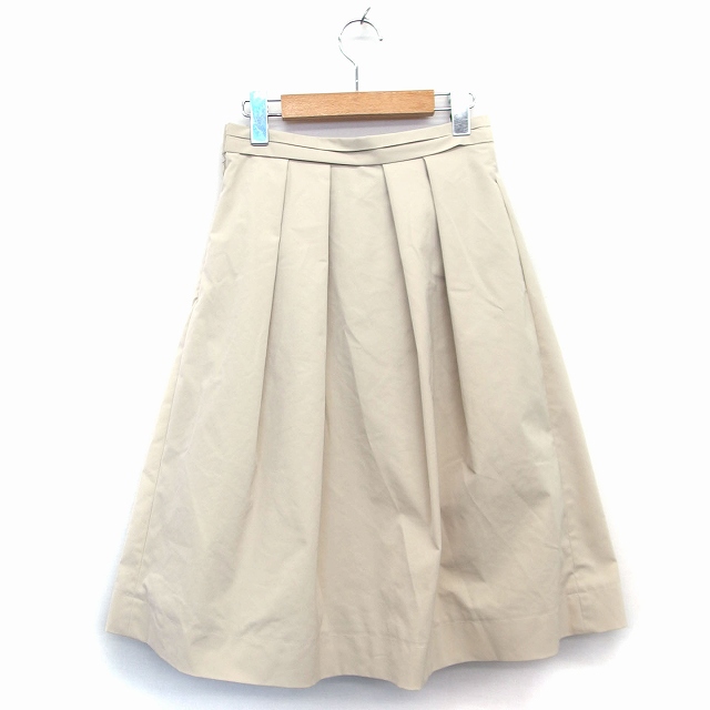 バビロン BABYLONE フレア スカート 膝下 デニム タック 36