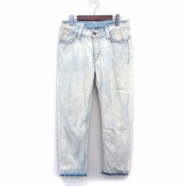 ビッグジョン Big John ジーンズ デニム パンツ テーパード コットン 綿 ウォッシュ加工 切りっぱなし 30 ライトブルー 青 Ht5 メンズ 172 ベクトルパーク