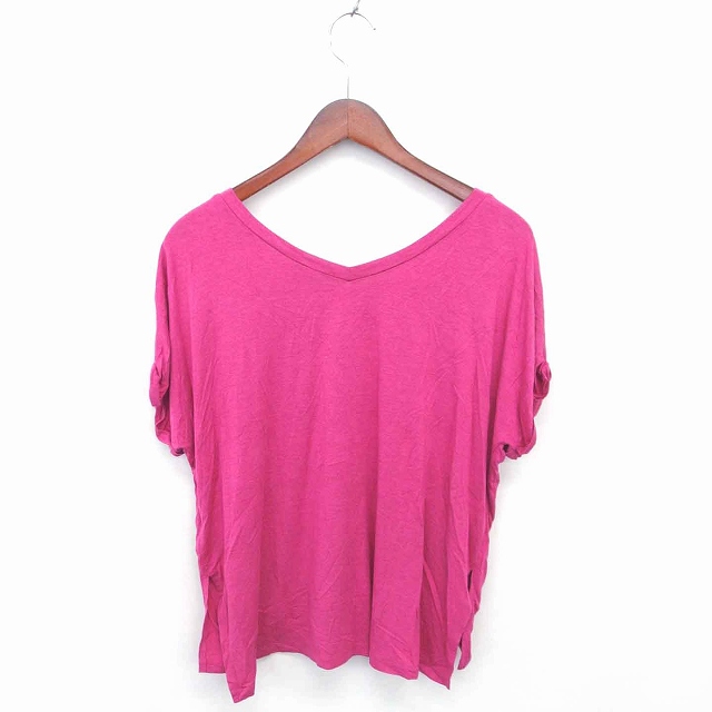 チャンピオン Champion Tシャツ カットソー Vネック ロゴ刺繍 半袖 M ショッキングピンク Tt11 メンズ 172 ベクトルパーク