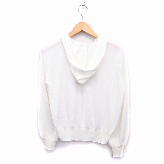 ジルスチュアート Jill Stuart ジップアップ パーカー 長袖 綿混 無地 シンプル チャーム リブ Fr クリーム Ht28 レディース 172 ベクトルパーク