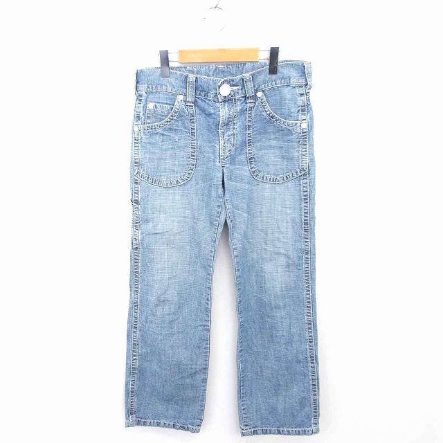 リー Lee デニム ジーンズ パンツ ストレート ウォッシュ加工 ジップフライ M ブルー 青 Tt7 メンズ 172 ベクトルパーク