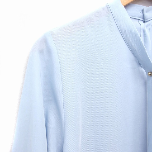 ザ スーツカンパニー The Suit Company ボウタイ シャツ ブラウス 七分袖 無地 38 ライトブルー Ft45 レディース 172 ベクトルパーク