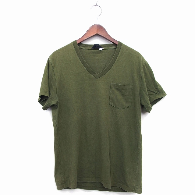 アダム・エ・ロペ　淡いグリーン アダムエロペ Adam et Rope' Tシャツ カットソー 半袖 Vネック 無地