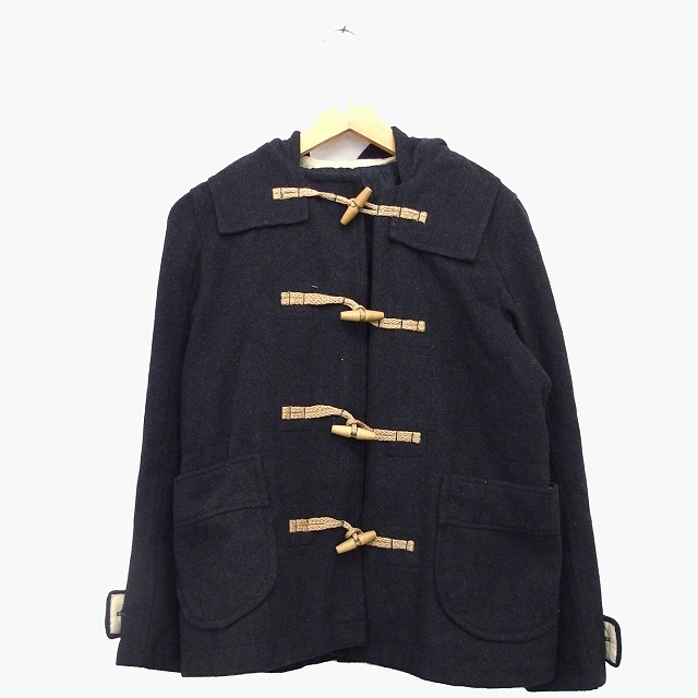 ダークグレー ダッフルコート ウール混合 ダークグレー ダッフルコート ウール混紡 ウールコートの人気