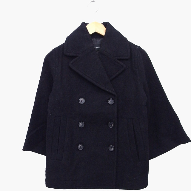 ジーナシス JEANASIS ピーコート Pコート ウール混 無地 シンプル  