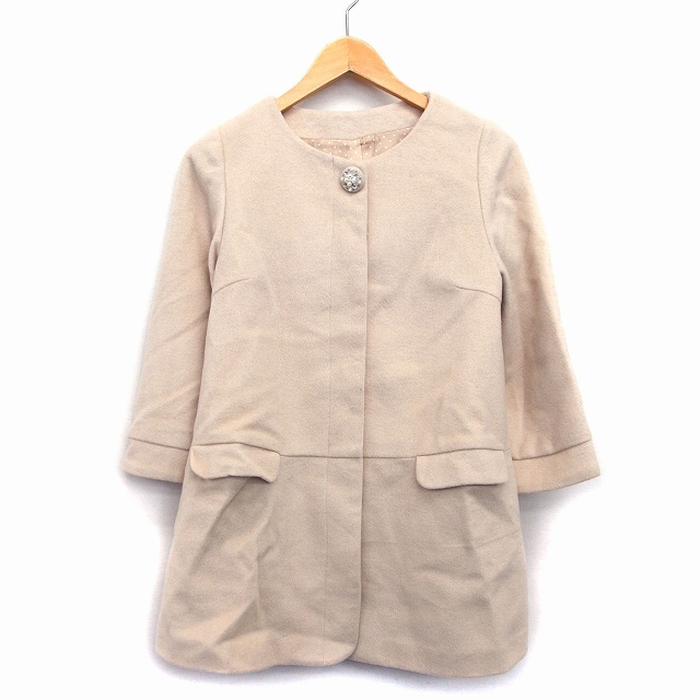 マルイ アールユー ru ノーカラー コート ミディ丈 Aライン 起毛 