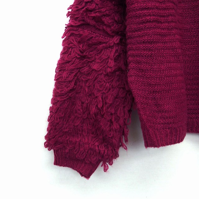 Ellno Loset（エルノロゼット）の「フリンジジャガードニットプルオーバー（ニット/セーター）」 - WEAR フリンジ付き赤紫ニットセーター