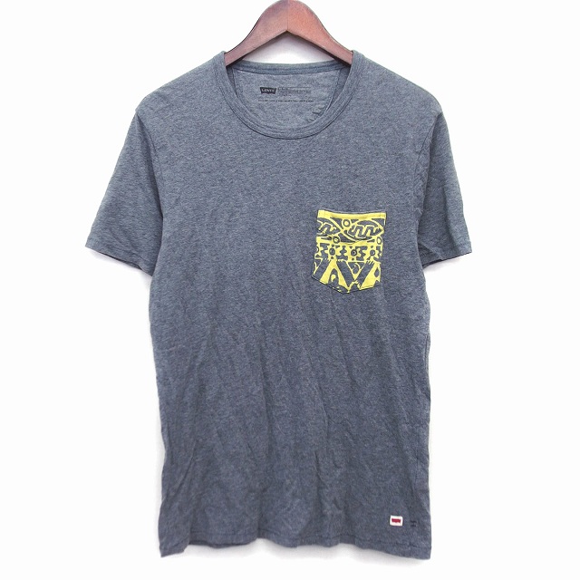 リーバイス Tシャツ Levi's - リーバイス ロゴプリント 半袖 Tシャツ S ライトブルー Levi's メンズの [リーバイス] ロゴTシャツ 半袖 メンズ