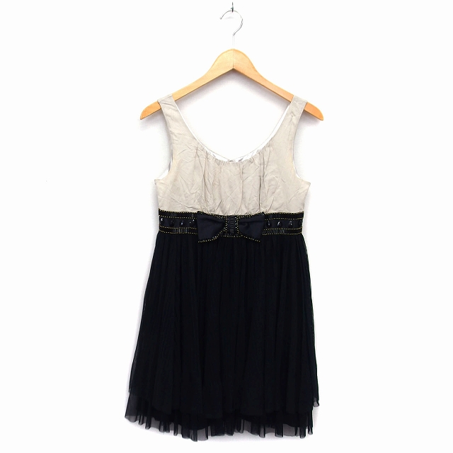 ダイアグラム Diagram ワンピース フレア ひざ丈 切替 チュール 透け感  