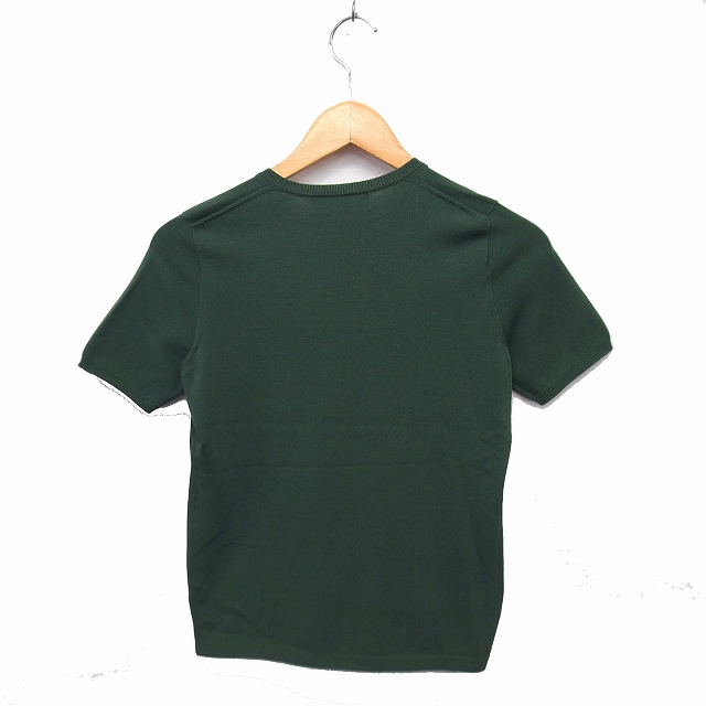 フェリック Feerique ニット セーター 半袖 丸首 無地 薄手 2 グリーン