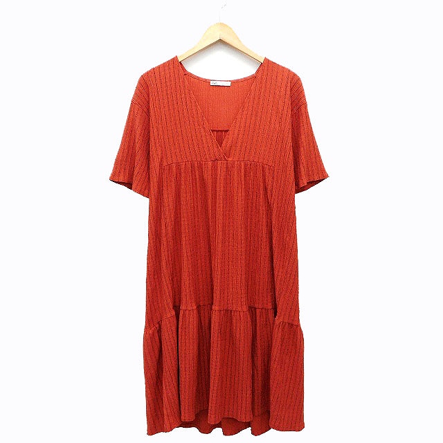 【2色】パフ袖☆ワンピース ミモレ フレア Vオープン 七分袖 000000014586-01-m.jpg?t=