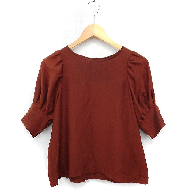 アクアガール aquagirl ブラウン レディース ニット/ロング丈 ワンピース アクアガール aquagirl カットソー ボートネック フリルスリーブ