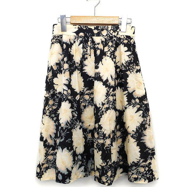 イエナ IENA フレア スカート 膝下 シフォン 花柄 大柄 ギャザー  