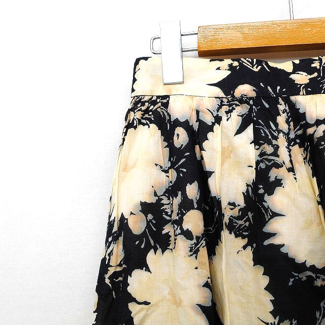 イエナ IENA フレア スカート 膝下 シフォン 花柄 大柄 ギャザー  