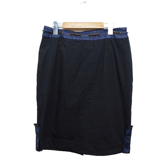 ポールカ PAULE KA ボタンダウン タイトスカート ひざ下丈 ロープ  