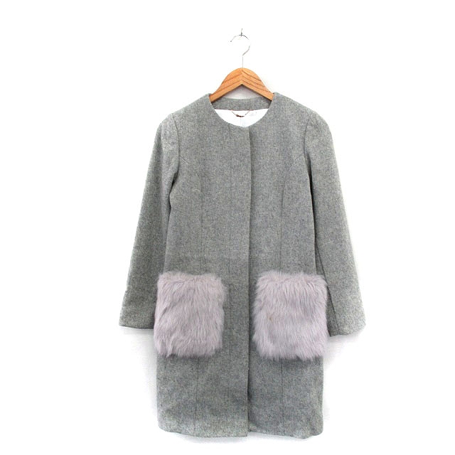 レディ Rady ノーカラー コート アウター フェイクファーポケット  