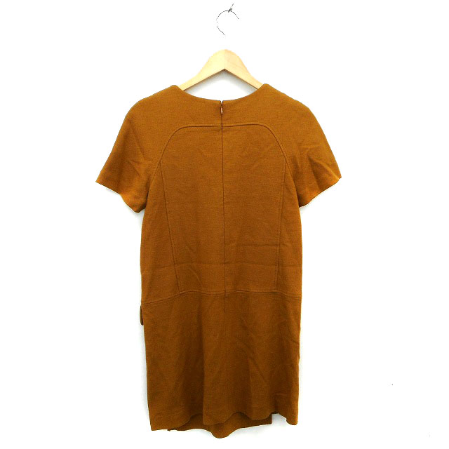 ティビ tibi ワンピース Iライン ミニ ウール ラグランスリーブ バック 