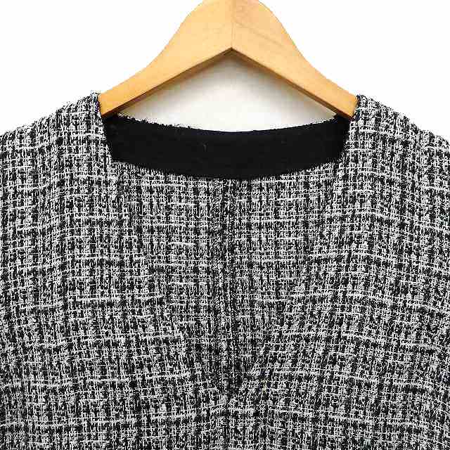 ザラ ZARA ワンピース フレア ミニ ツイード ノースリーブ