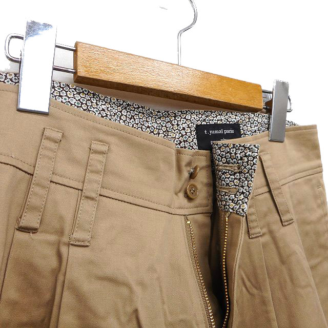 ベージュ コットンパンツ 花模様ボタン ポールスミス セットアップ スーツ ワイドパンツ 花柄 コットン