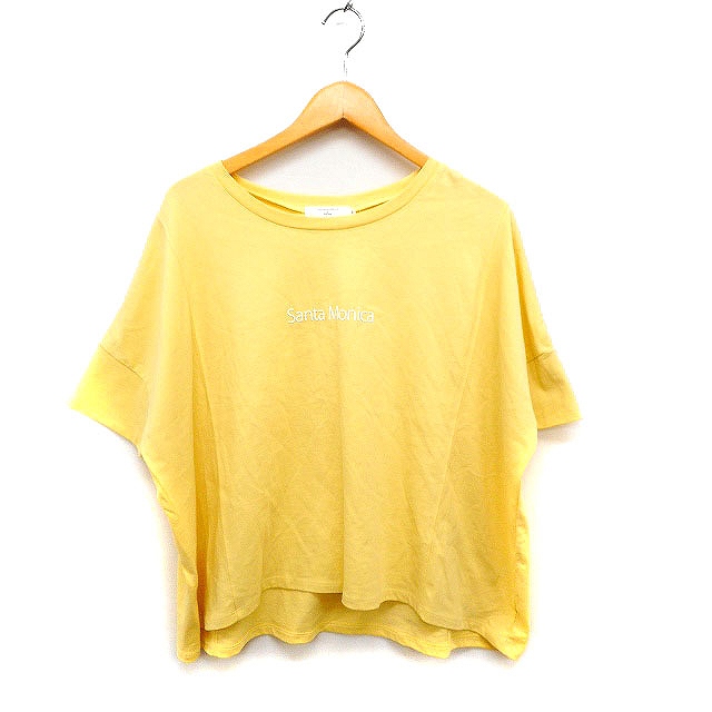 サマンサモスモス SM2 blue ワイド Tシャツ カットソー 五分袖 英字 