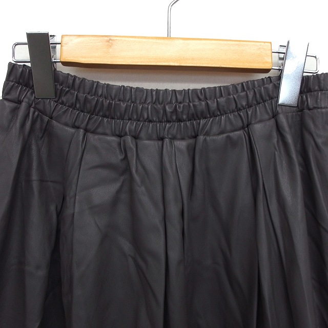 ルーニィ LOUNIE スカート フレア ロング フェイクレザー ゆったり 36  