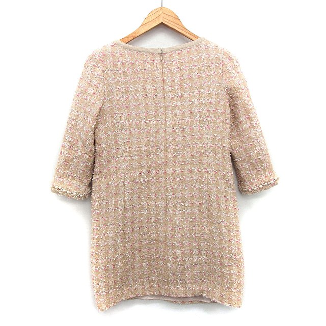 ジルスチュアート JILL STUART ツイード ワンピース Iライン ミニ ラメ 