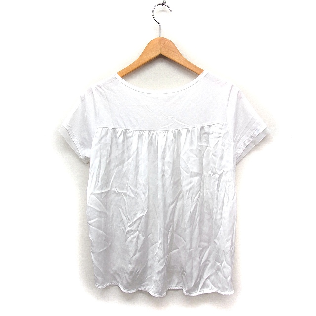 プラステ PLST 半袖 カットソー Tシャツ 丸首 袖口メッシュ 異素材切替  