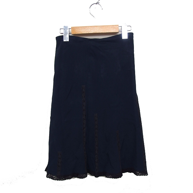 アンナモリナーリ ANNA MOLINARI フレアスカート ひざ丈 レース 無地  