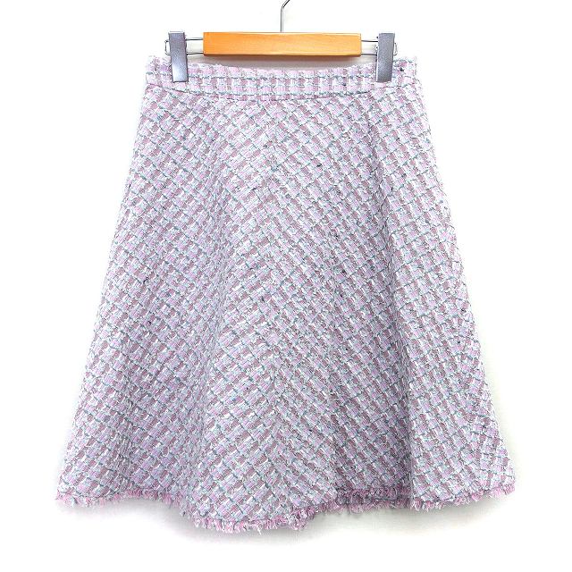 タラジャーモン TARA JARMON ツイード スカート フレア 膝丈 総柄  