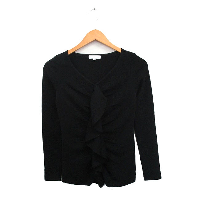 エムプルミエ M-Premier ニット セーター 長袖 フリル ウール シンプル