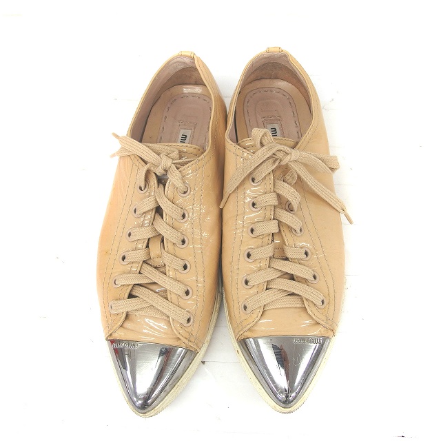 美品】miumiu ローカットエナメルスニーカー22.5〜23センチ 箱付き